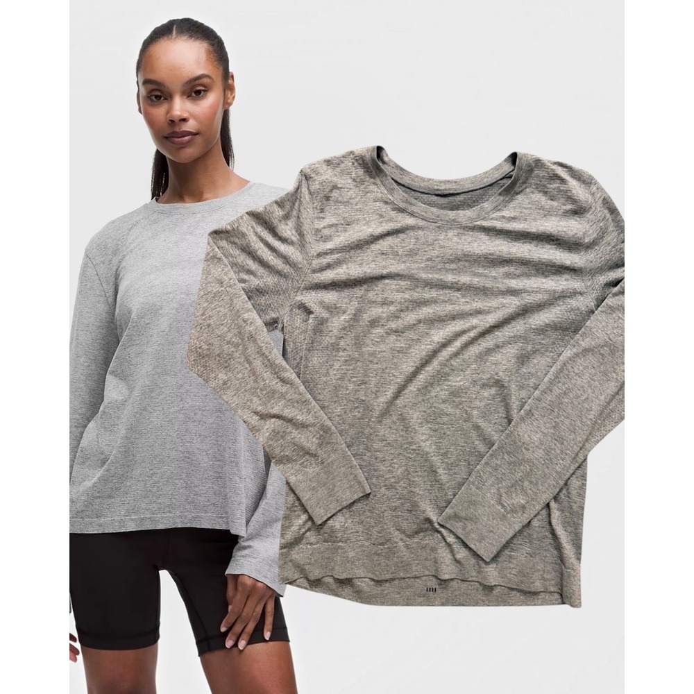 Lululemon Swiftly Tech Long Sleeve 2.0 Heathered Core Grey Size 8